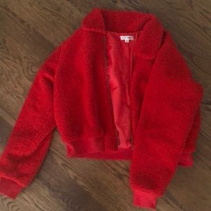 Red jacket from boutique